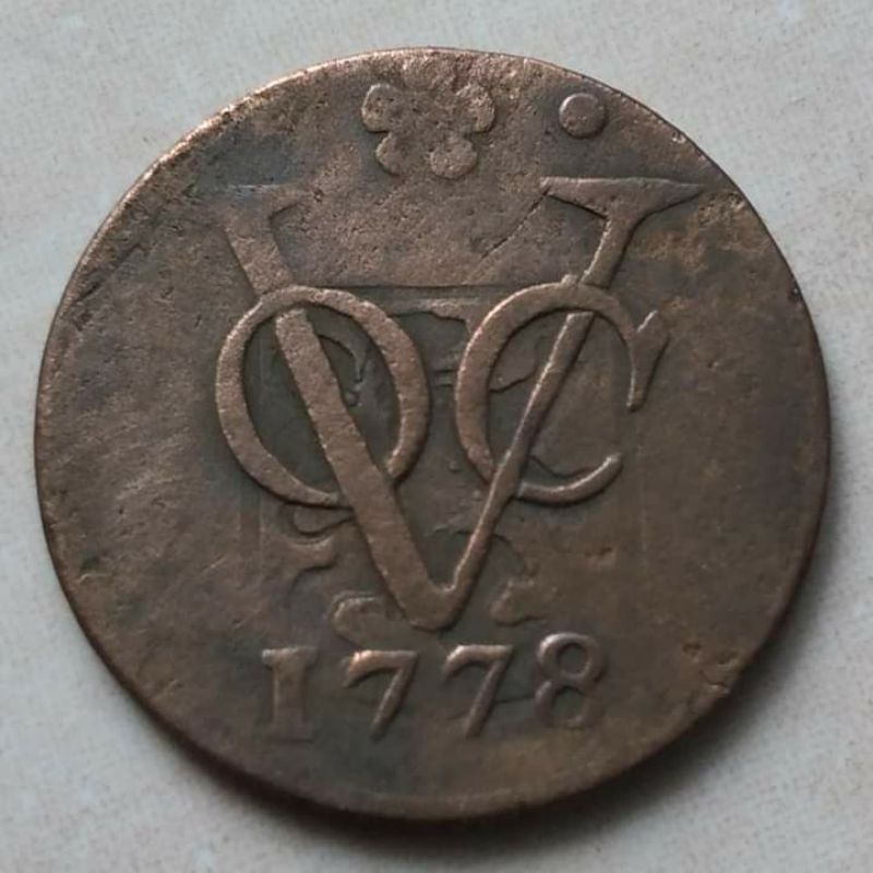 Koin Kuno 1 Doit VOC 1778 Holland - Error Langka Kondisi Bagus