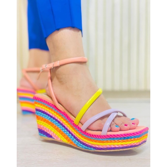 ABUNDANCE  WEDGES TREWQ 01 - WEDGES PELANGI WANITA | SHOES BIG SIZE COUPLE