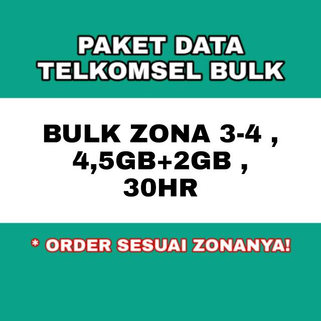 Paket data telkomsel bulk zona 3-4 4,5gb plus 2gb sebulan paket internet sepuasnya paket telkomsel