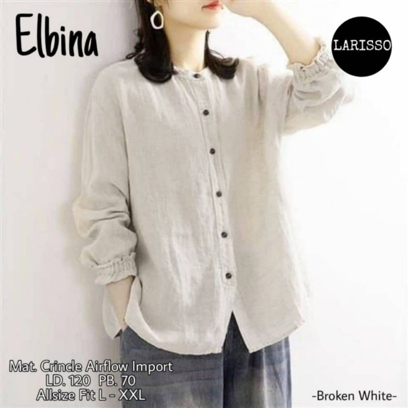 elbina kemeja atasan blouse wanita blus crincle
