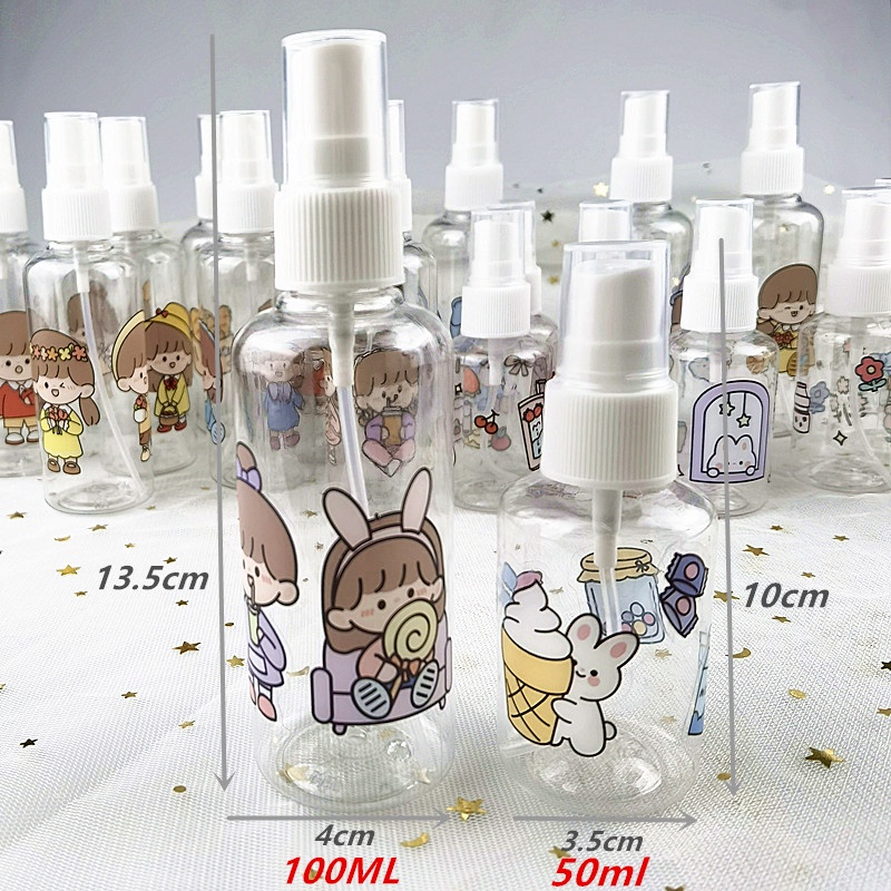 Magic789 50ml 100ml Cartoon Spray Bottle Small Travel Bottles for Cosmetic Shampoo Perfume Container