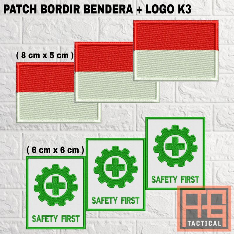 Bet bordir bendera indonesia / K3 Safety First