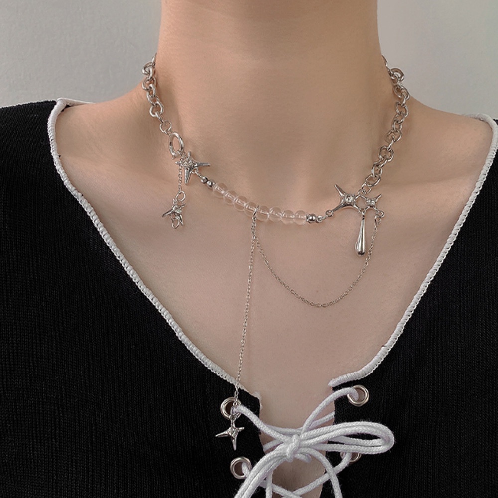 Kalung Rantai Klavikula Desain Bintang Untuk Aksesoris