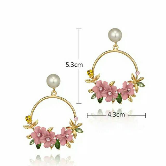 Anting flower bundar import