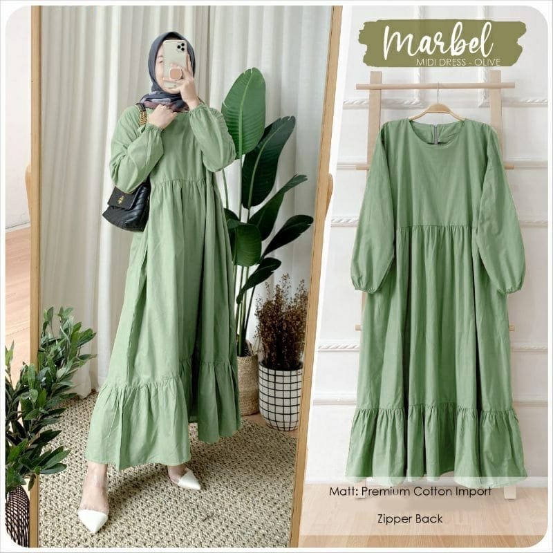 JF Marbel Midi Dress / Midi Dress Jumbo Terlaris Model Terbaru