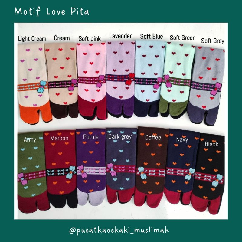 Ecer KAOS KAKI MOTIF LOVE PITA