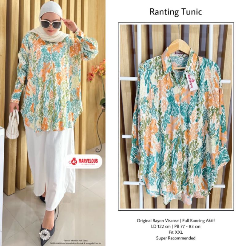 Ranting Tunic by marvelous / Tunik muslimah motif modern