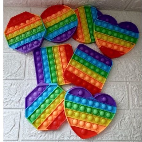 [BISA COD] POP IT RAINBOW SQUARE MURAH MAINAN ANAK GELEMBUNG POPIT PUSH RAINBOW MULTICOLOR TERMURAH-7