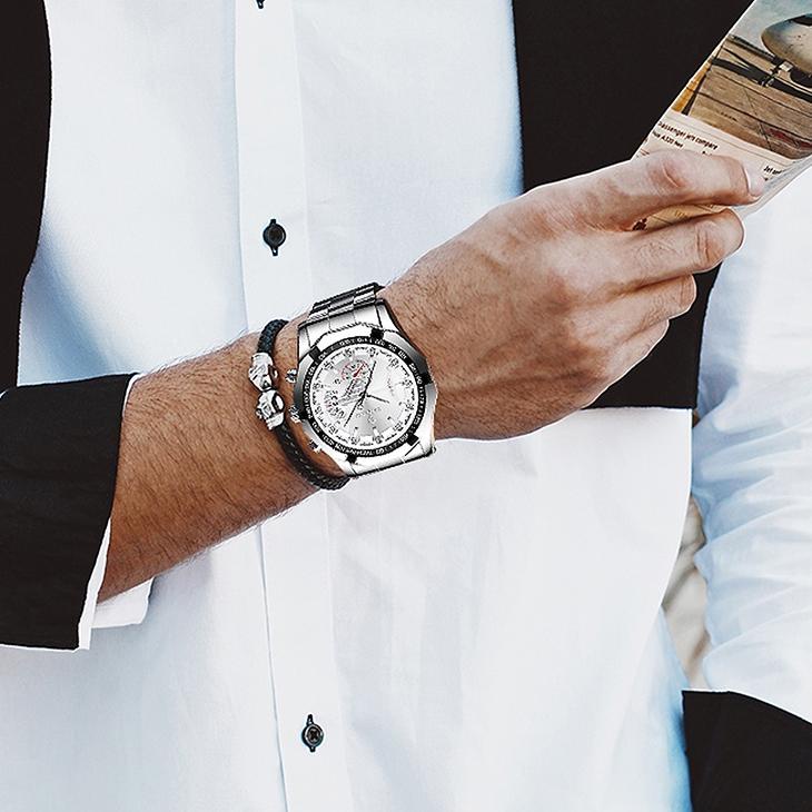 S001 Jam Tangan Pria Anti Air Original Luxury Stainless Steel（Free BOX Garansi)  Jam Tangan Laki Lak