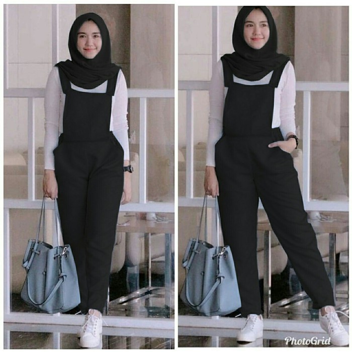Jump Gladys Hitam Fashion Wanita Baju Setelan Wanita Jumpsuit Muslim
