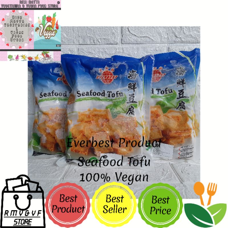 

Everbest Seafood Tofu 500gr / Tahu Hai Sien Tou Fu Vegetarian Vegan Frozen