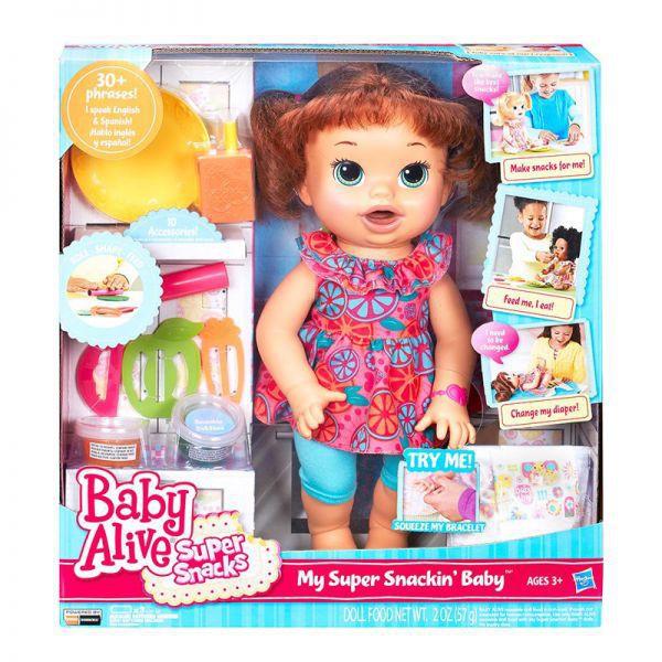 Baby Alive Super Snacks Snackin Sara Brunette B0634 ORI