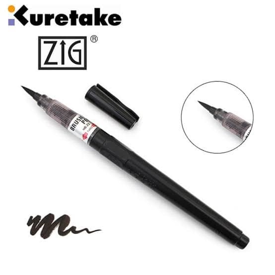 

kaligrafi-perlengkapan- kuretake zig cartoonist brush pen no 22 /24 - hitam 24 -perlengkapan-