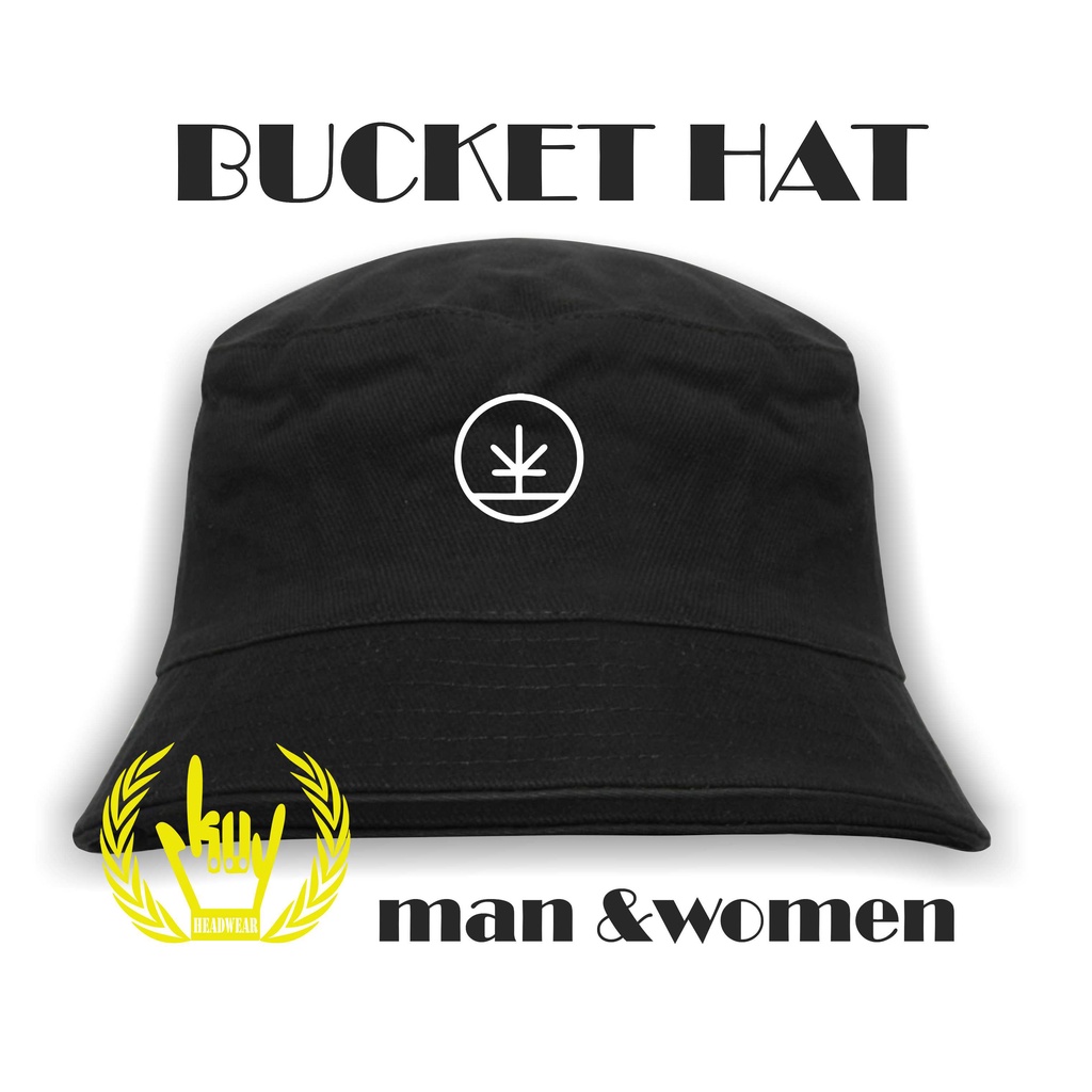 Topi Bucket Wanita Pria Dewasa Korea Bolak Balik Premium Logo Sablon Headhunterz