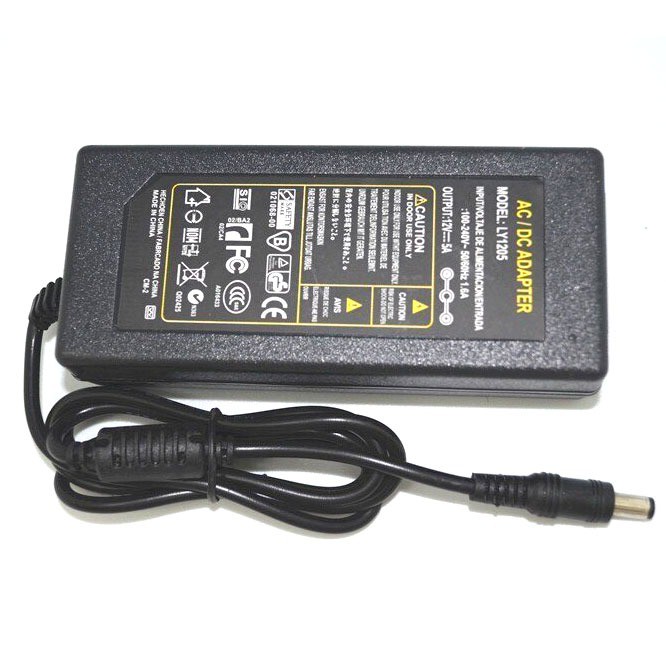 ADAPTER AC to DC 12V 5A jek 5.5x2.5mm 60W Adaptor LED CCTV DVR Monitor