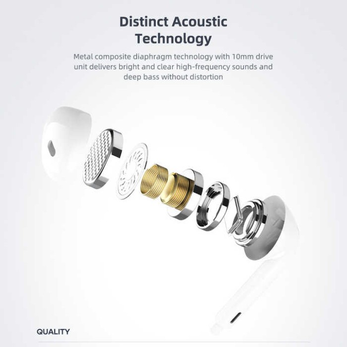 ROCK SPACE ES06 with Mic Lightning Earbud Stereo Earphone Earpods - lightning