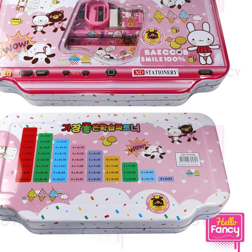

Big Sale - Tempat Pensil Kaleng Set / Kotak Pensil Biru Pink XD-9569H ✓