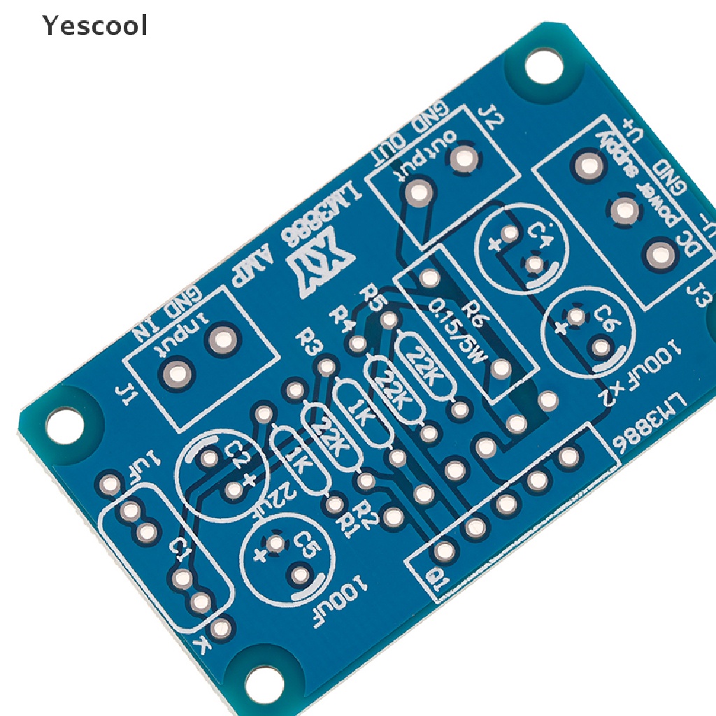 Yescool Papan PCB power amplifier DC 004 20-28V 68W LM3886TF HIFI parallel bare