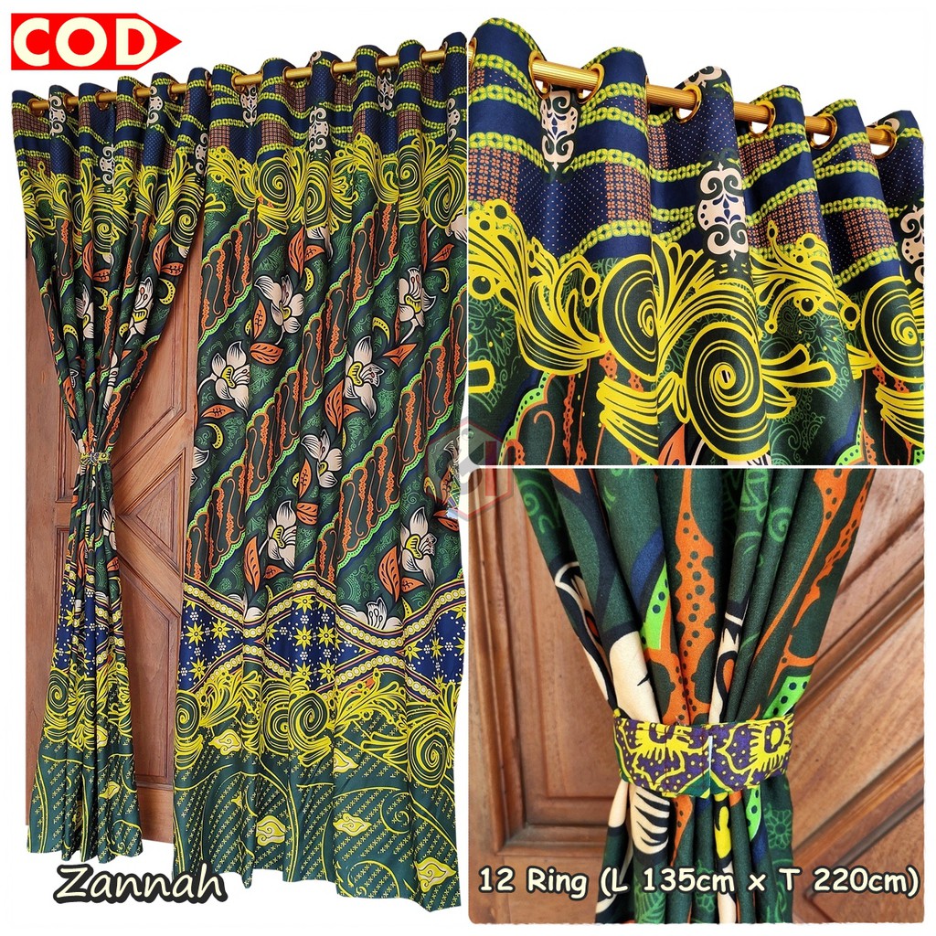  Gorden  Pintu  Jendela  Model  Smokering 12 Ring Motif Batik 