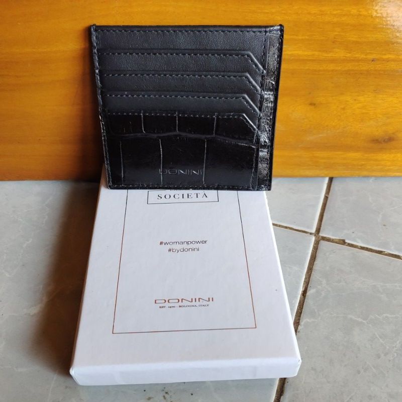 donini dompet donini preloved croco hitam murah dompet kartu card