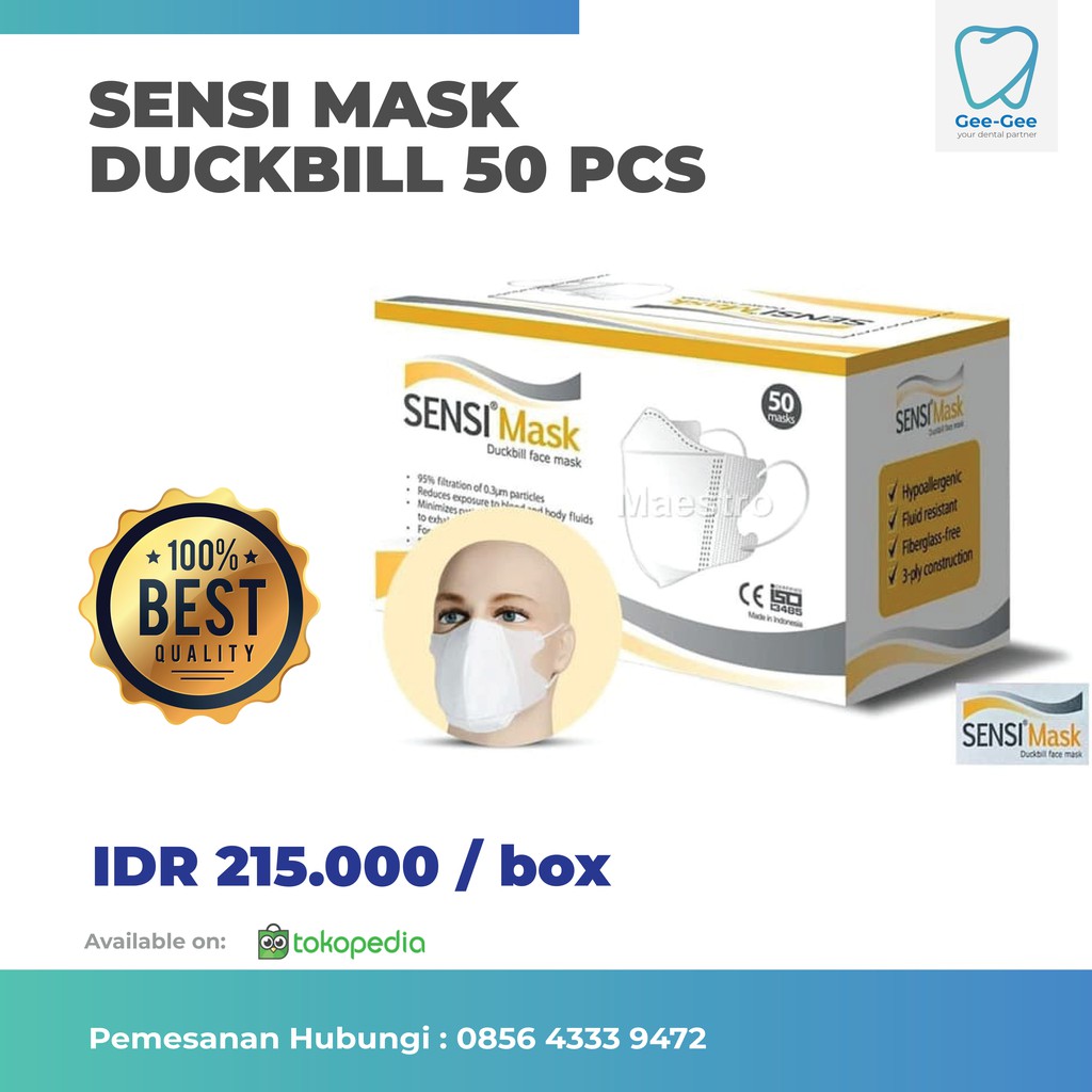 Masker Sensi Duckbill / Sensi Mask Duckbill 50 Pcs