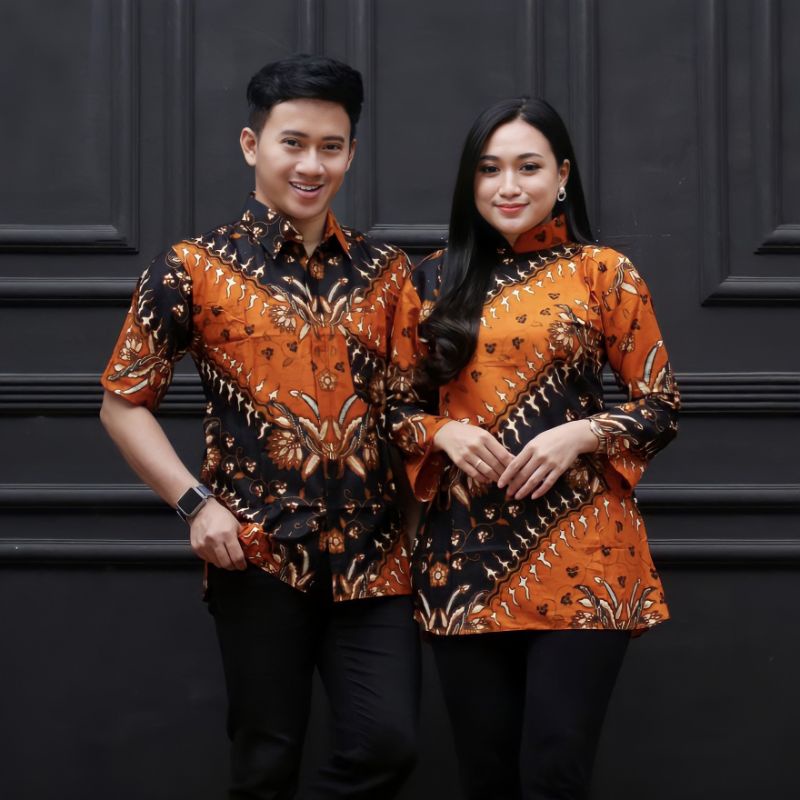 couple batik keris orens original hilmi super seragam batik kerja kantor pakaian pria wanita baju ba