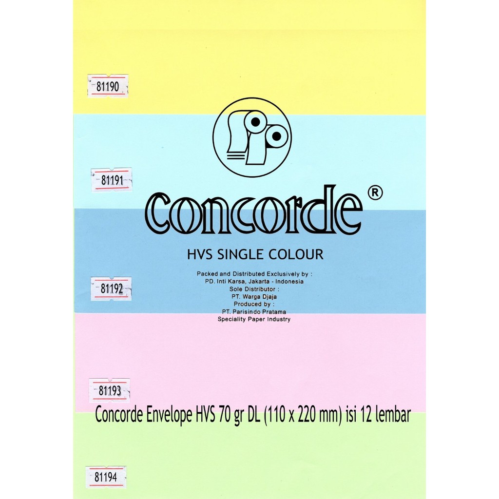 

Promo Amplop Concorde Envelope Hvs 70 Gr Dl 110 X 220 Mm Isi 12 Lembar Murah