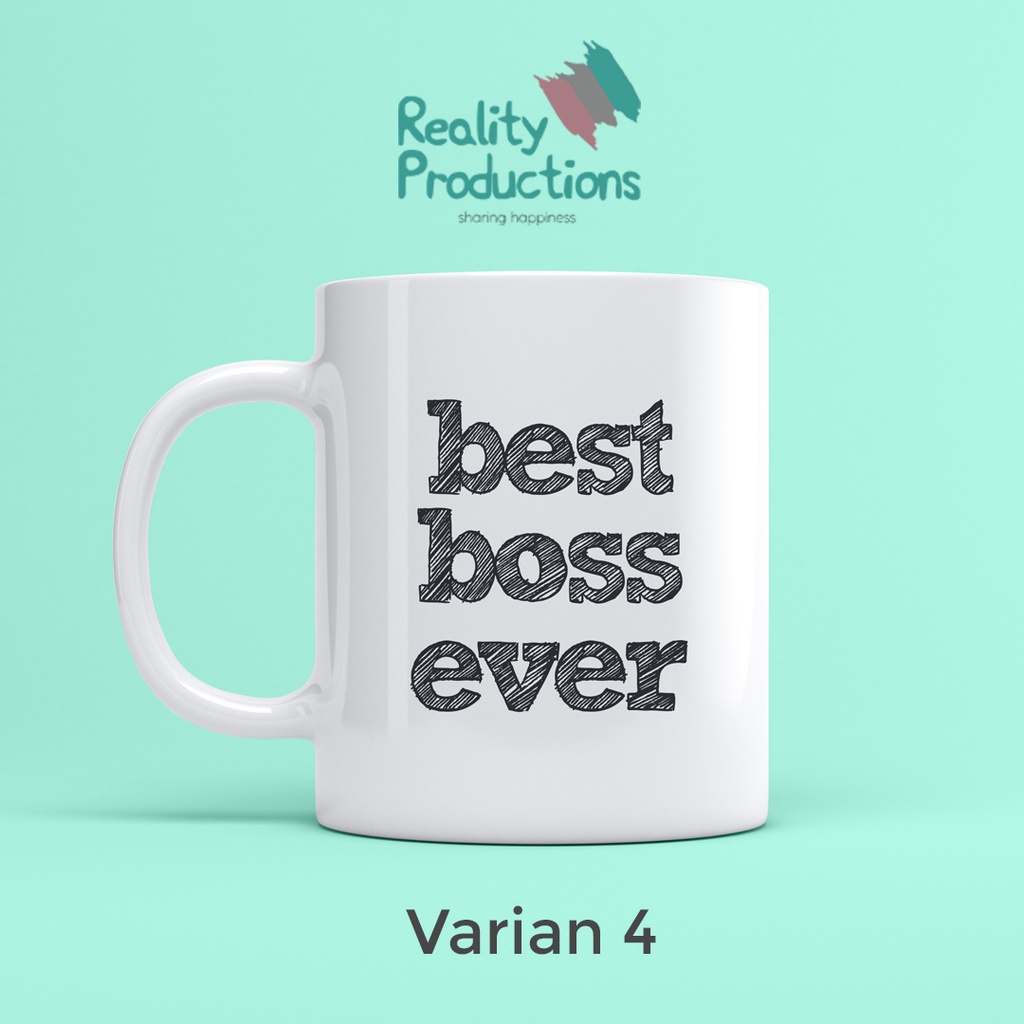 Mug Best Boss Ever Untuk Kado atau Hadiah Bos atau Atasan