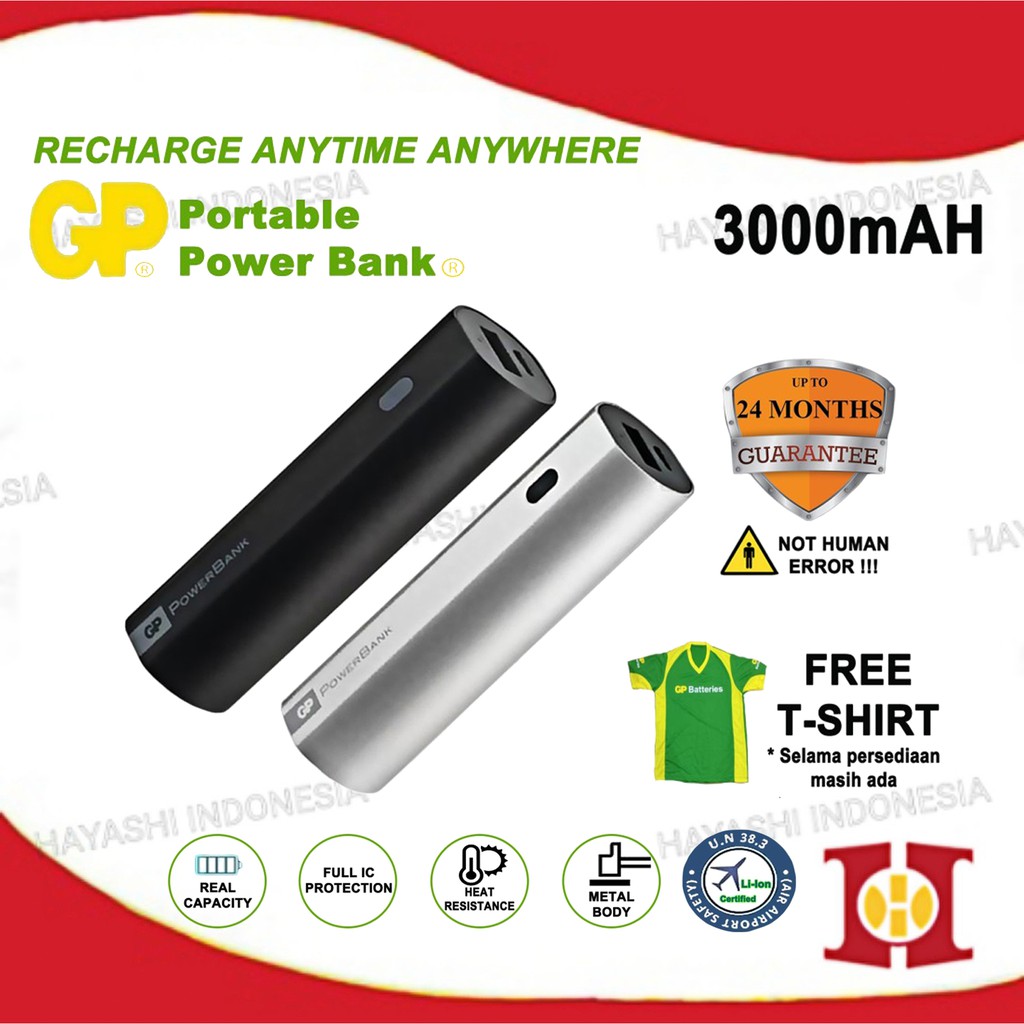 GP Powerbank 2600 3000 mAh Portable Mini Power Bank Tablet HP