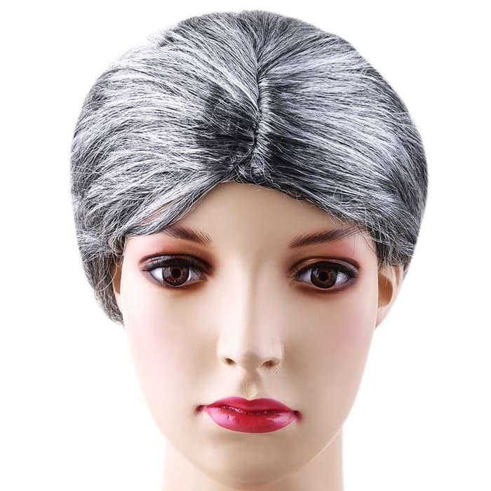 Wig Nenek Sihir Orang Tua Rambut Putih Abu Abu Tebal Bagus Halloween Shopee Indonesia
