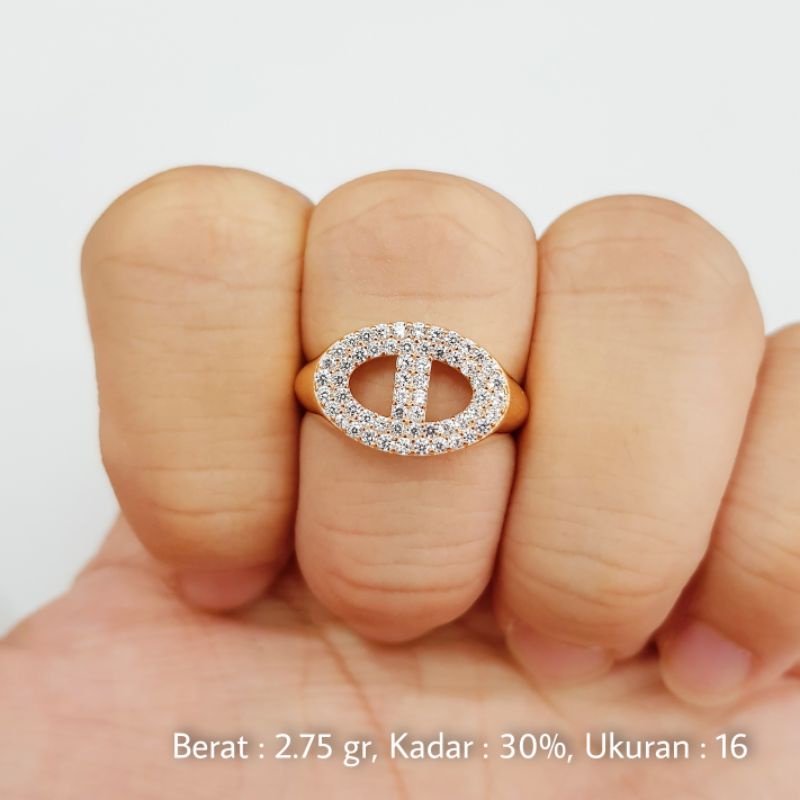 Cincin Emas Ukuran Ring Size 16 Kadar 30% (6K) - LTS