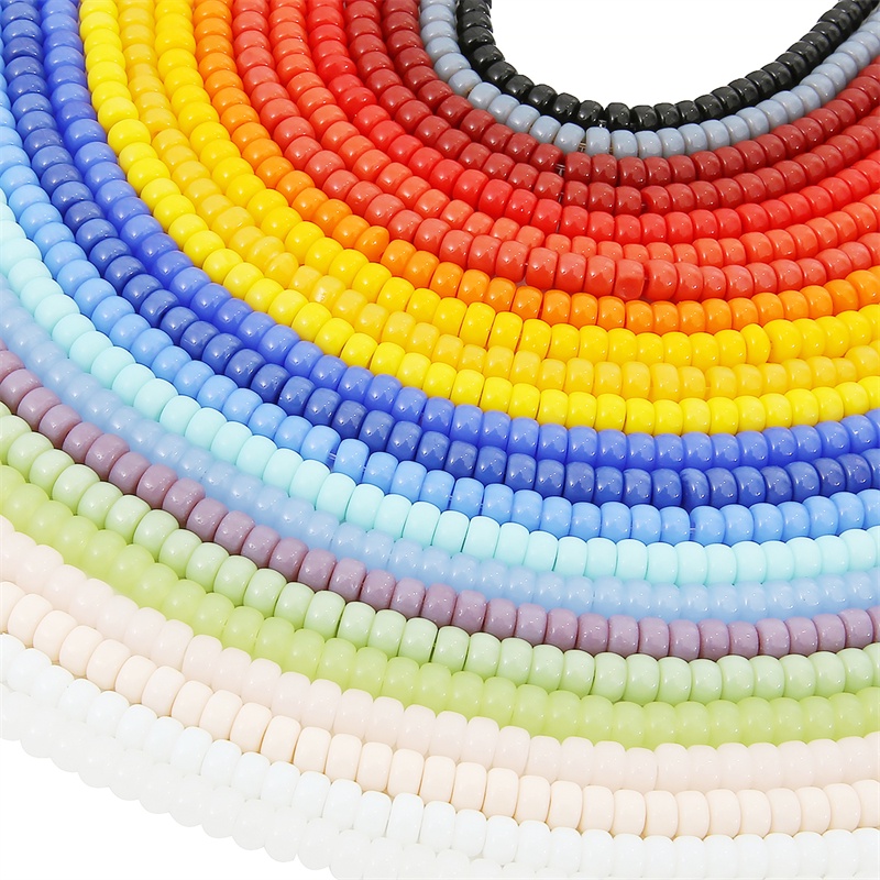 100pcs Manik-Manik Kaca Kristal Warna Solid Ukuran 4x6mm Untuk Membuat Perhiasan