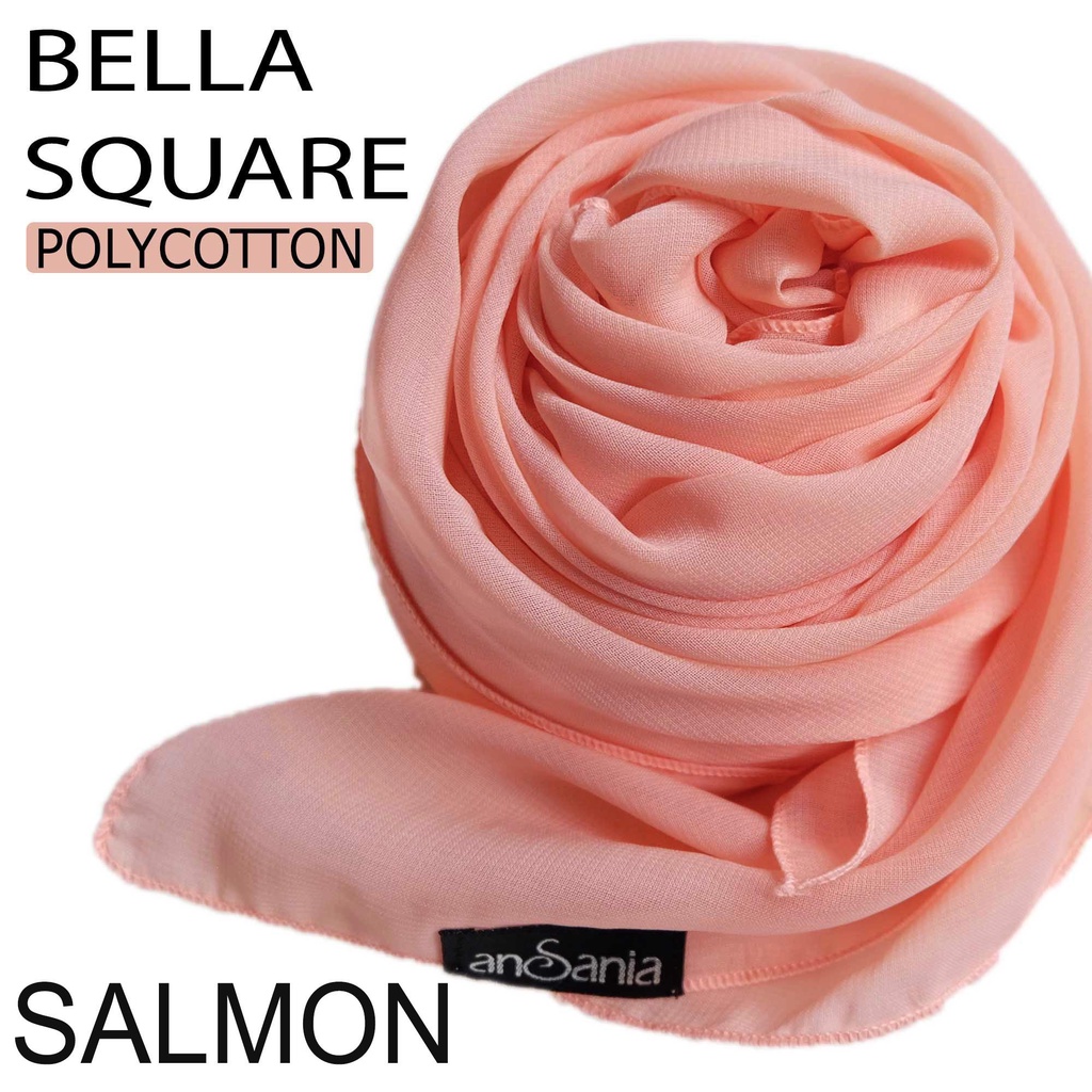 Zamia Jilbab Bella Square Polycotton Bela double hycon-salmon