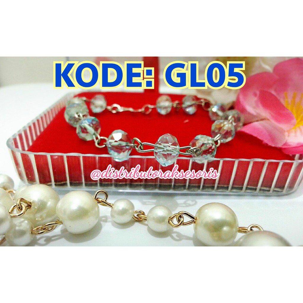 Gelang Crystal Titanium Anti Karat Selamanya PGM GL05