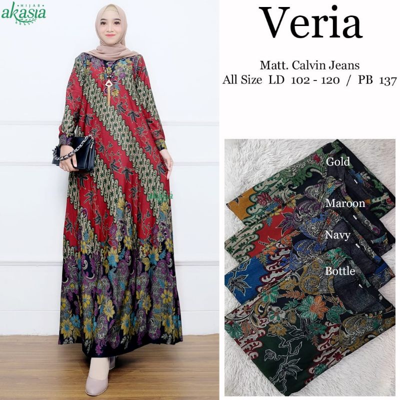 VERIA BATIK DRESS | DRESS BATIK WANITA MUSLIM | BY AKASIA