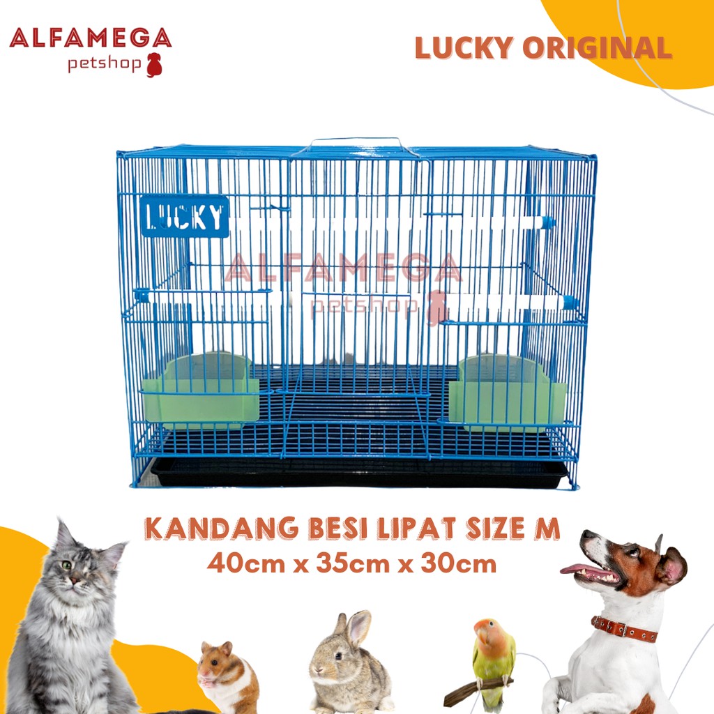 KANDANG BURUNG UMBARAN BESI LIPAT 40x35x30 LOVEBIRD PLECI PARKIT MURAI LUCKY 358