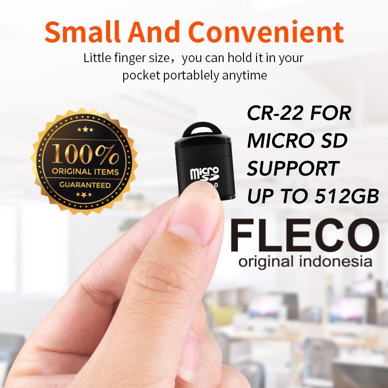 PROMO CARDREADER METALIC  FLECO CR22 MICRO SD FASTER TRANSMISSION SPEED TRANSFER DATA USB2.0 480MBPS