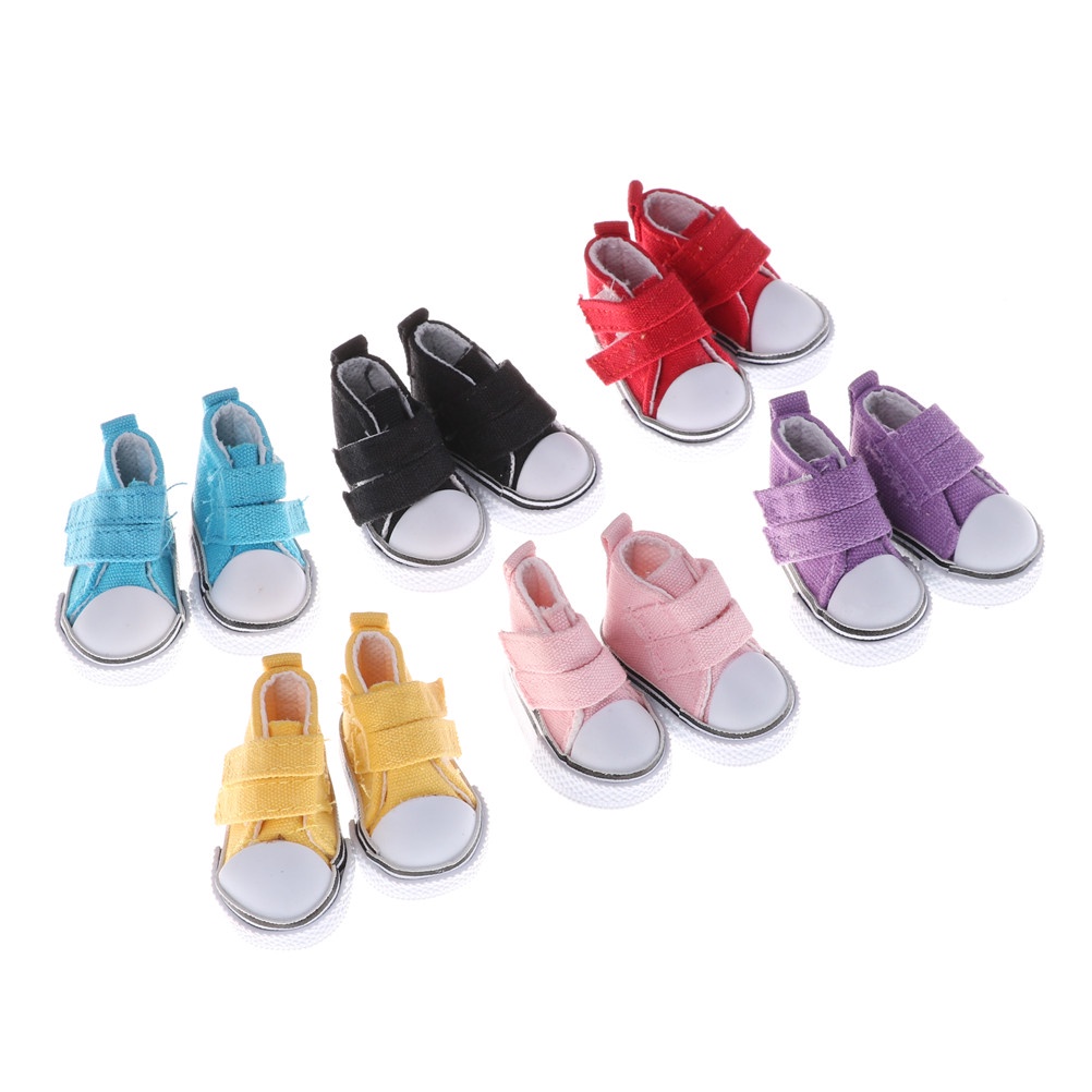 (E2id &amp; &gt;) Sepatu Sneakers Kanvas Mini 5cm Untuk Aksesoris Boneka Bjd