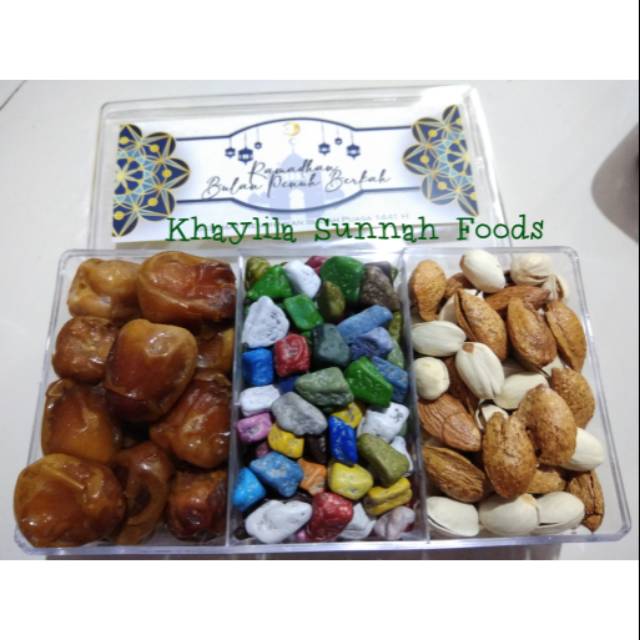 

Cemilan Sehat C ( Sukkari, Coklat Kerikil, Mix almond pistachio )