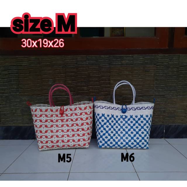 Tas Anyaman Plastik/ Tas Belanja/ Tas Pasar/ Tas Plastik Murah/ Tas Murah Motif Julat Julit