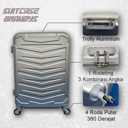 Koper fiber murah roda 4 ukuran 20 inch Grandys ABS Hardcase/ KOPER FIBER/ KOPER TAS WANITA/ KOPER