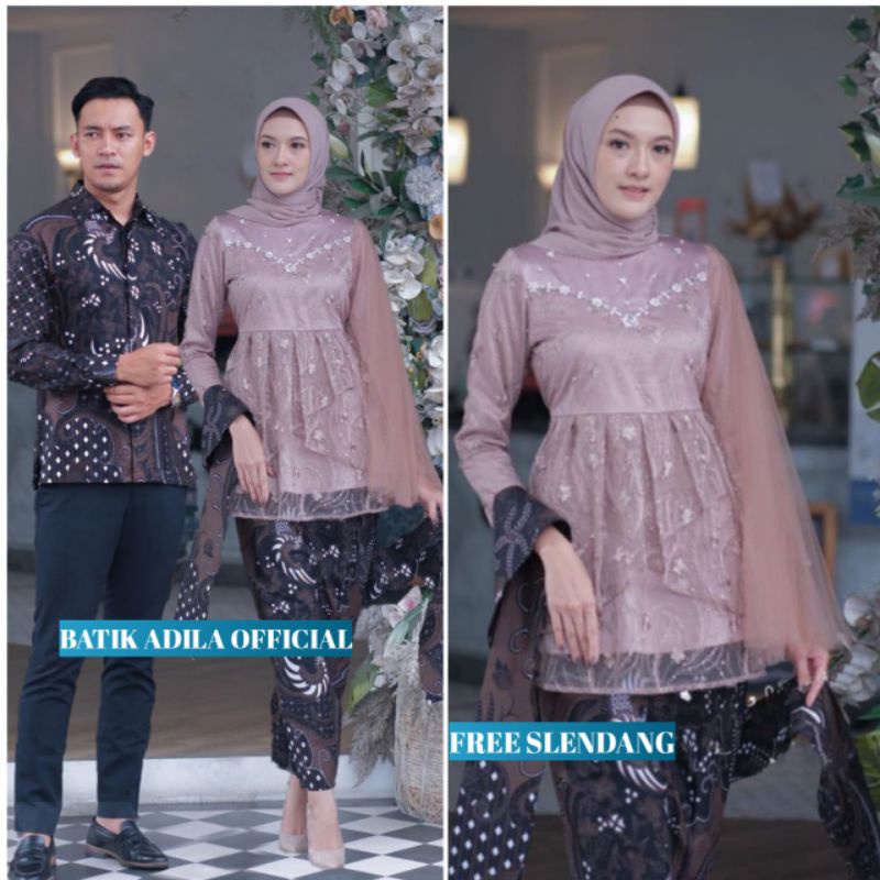 Couple Kebaya Modern Baju Wisuda Tunangan Lamaran Terbaru Baju Batik Brokat Couple meka