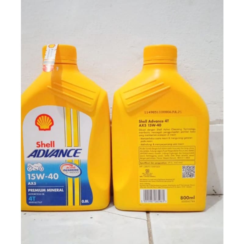 Oli shell Advance AX5 kuning 4 T...5 W - 40...800 ml