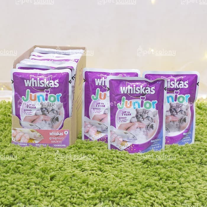 MAKANAN KITTEN KUCING WHISKAS JUNIOR TUNA POUCH KUCING 85GR (PROMO)