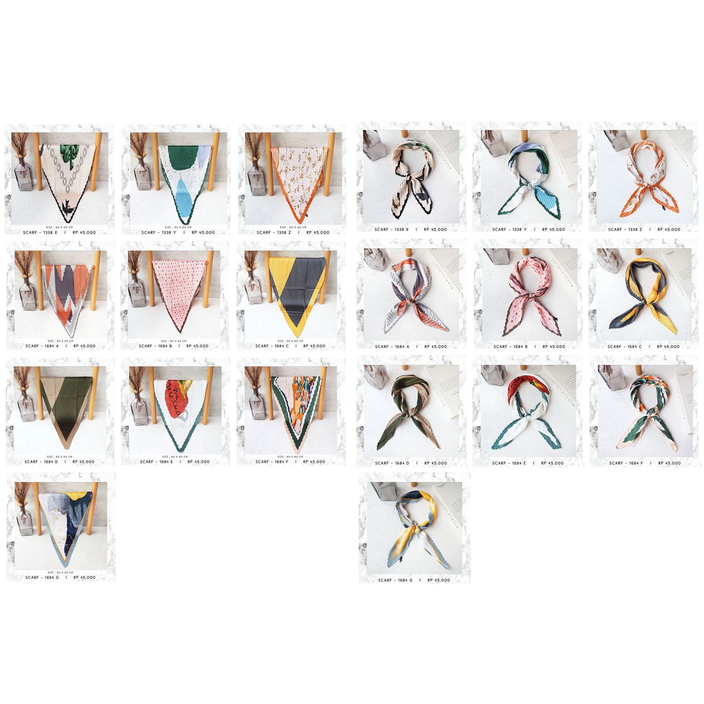 PLEATED NECK SCARF / SYAL KOREA / SCARF PATTERN / SCARF VINTAGE
