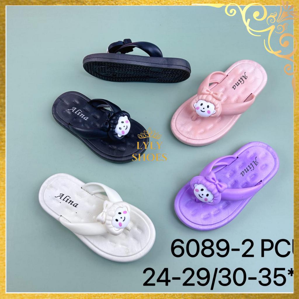 Sandal Karet Anak Perempuan Jepit Import Alina Motif Karakter 6089-2