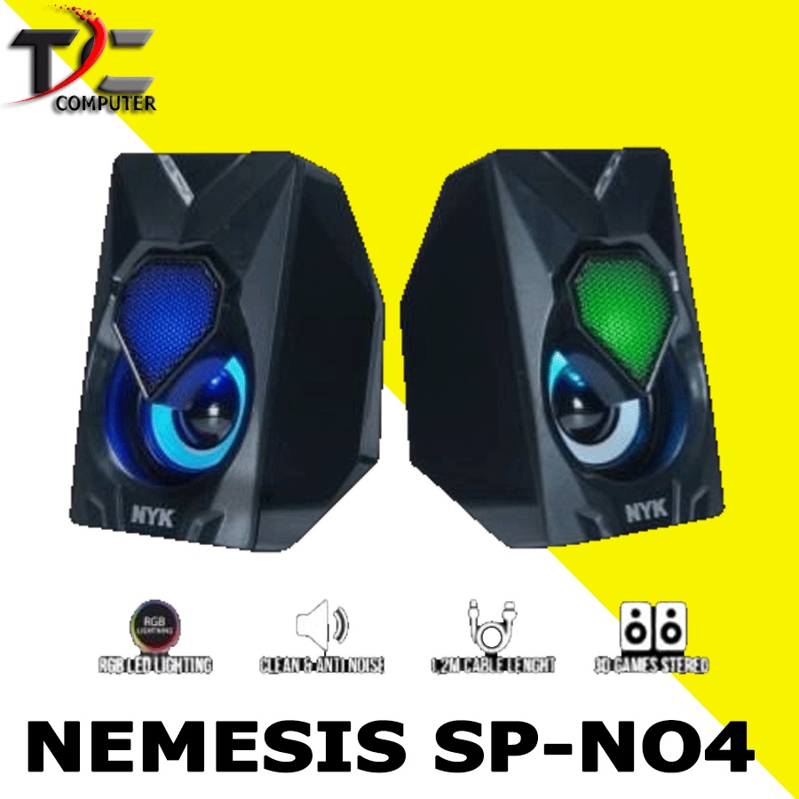 SPN04 SPEAKER GAMING NYK WIRED USB AUDIO 3.5MM 3D SOUND STEREO RGB 04