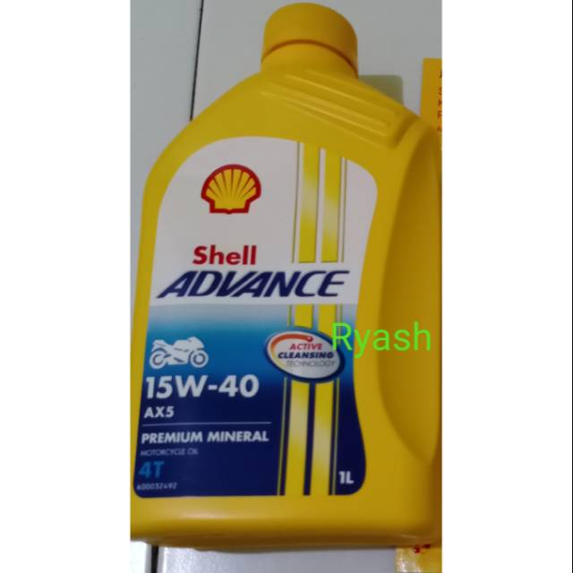 Shell ax5 1liter SAE 15-40W for Vixion/Supra x 125/CB 150R/Mega pro new/Verza/Jupiter MX/Mio