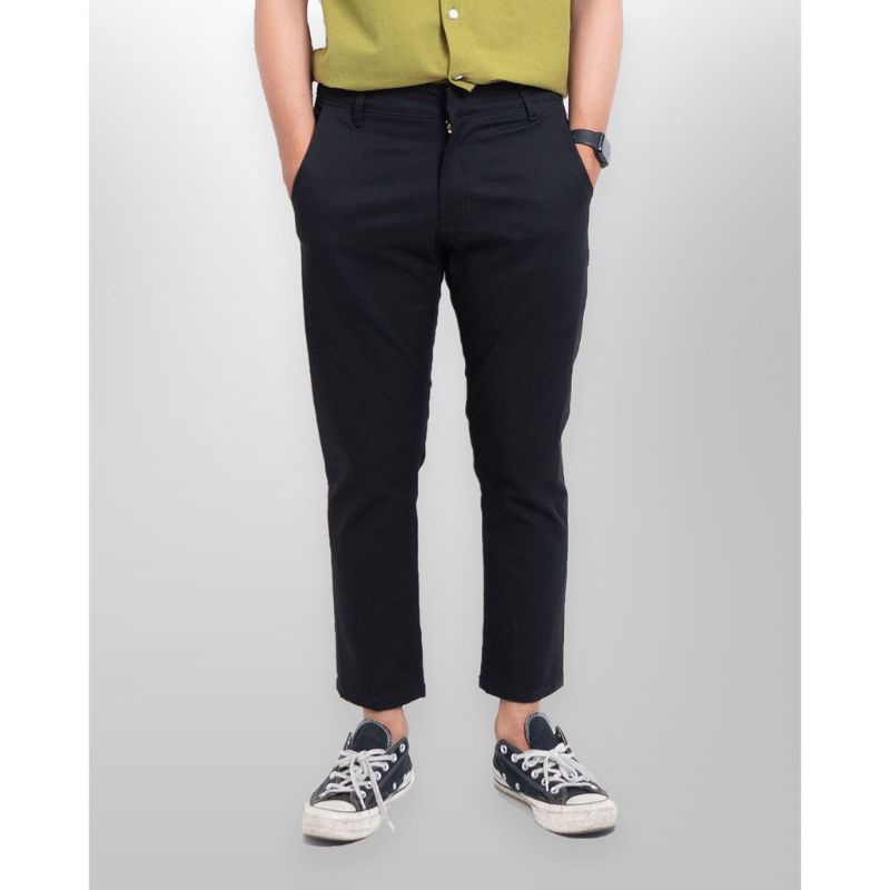 CELANA CHINO Panjang pria Slimfit Kerja Harian Santai Casual Formal Hitam Abu Cream Mocca Size 27-38