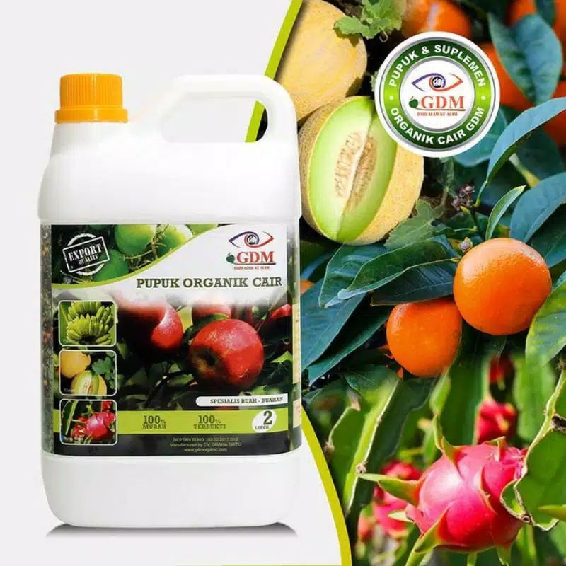 Pupuk Organik GDM Cair Untuk Tanaman Buah - buahan 5 Liter Suplemen Organik Cair Vitamin Probiotik T